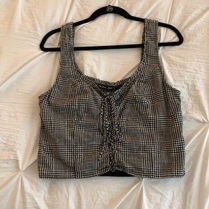 Black and White Gingham A&F Tank